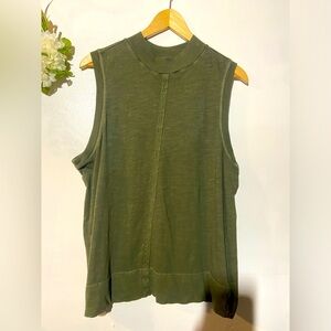 Anthropologie olive green work out tank top size large